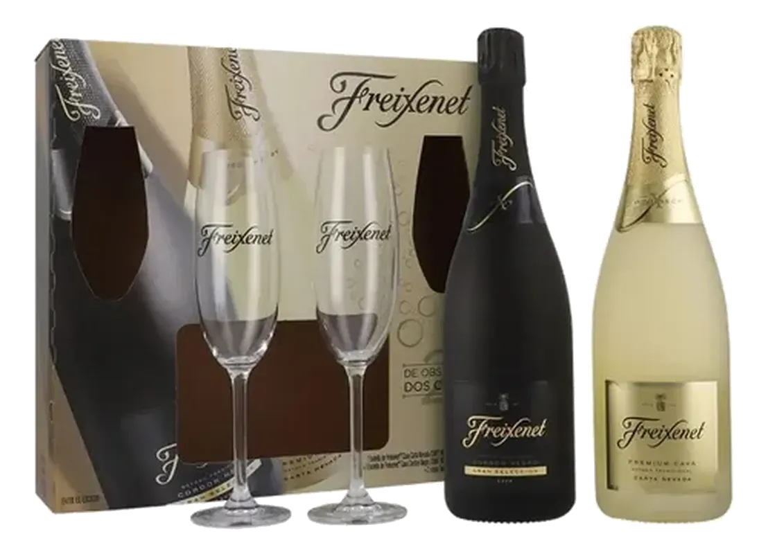 Set de vino espumoso Freixenet con copas para brindar en un momento padre e hija