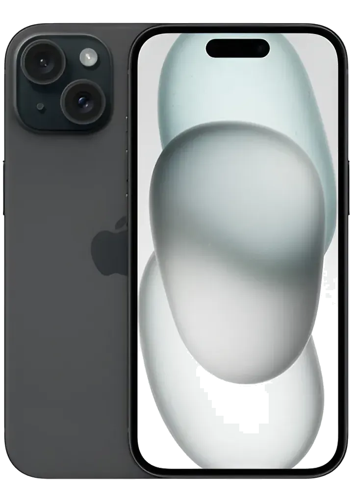 iPhone 15 negro con puerto USB-C y Dynamic Island